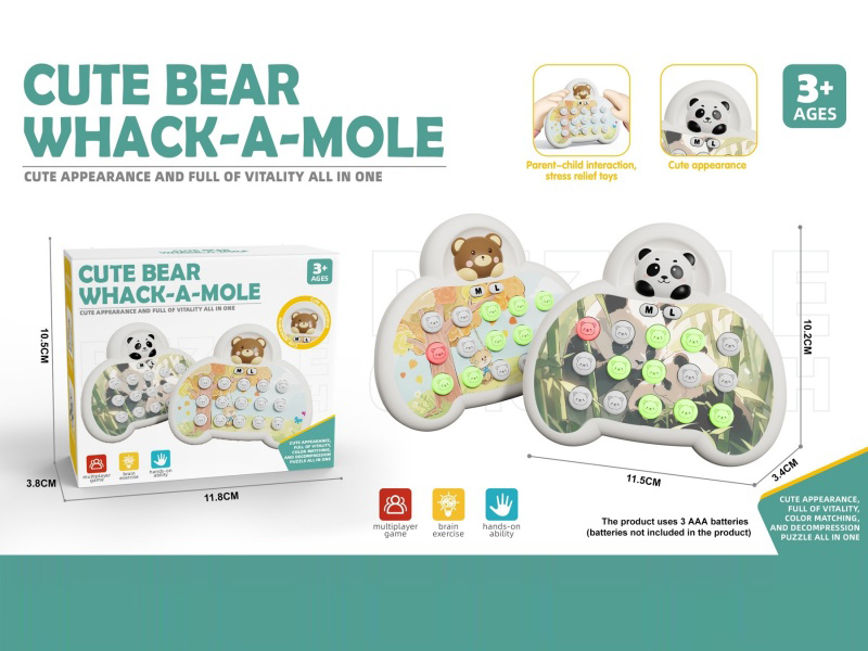 Mix Two Whack-A-Mole Game Consoles: Bear And Panda