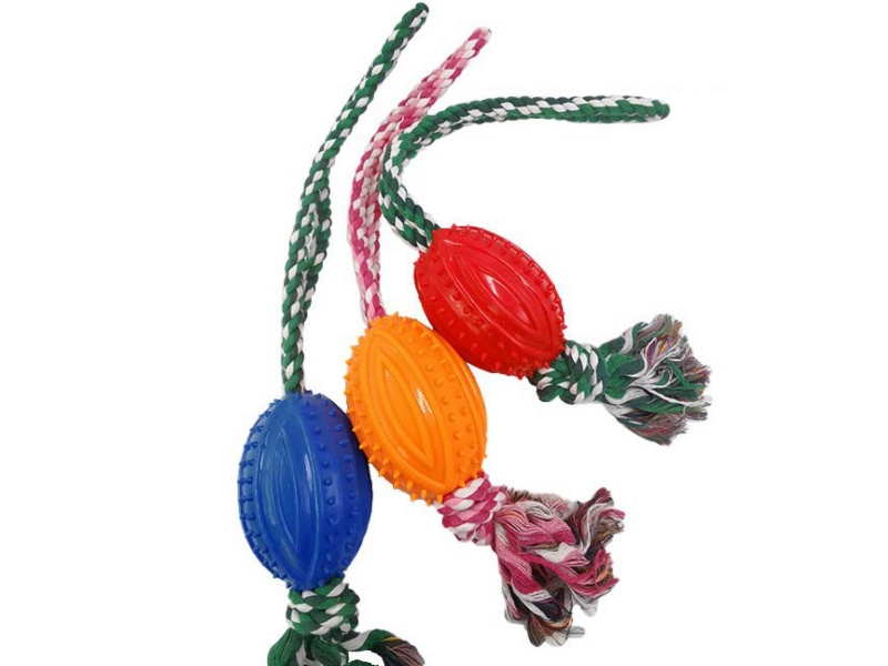 Double-Line Rugby Pet Toy