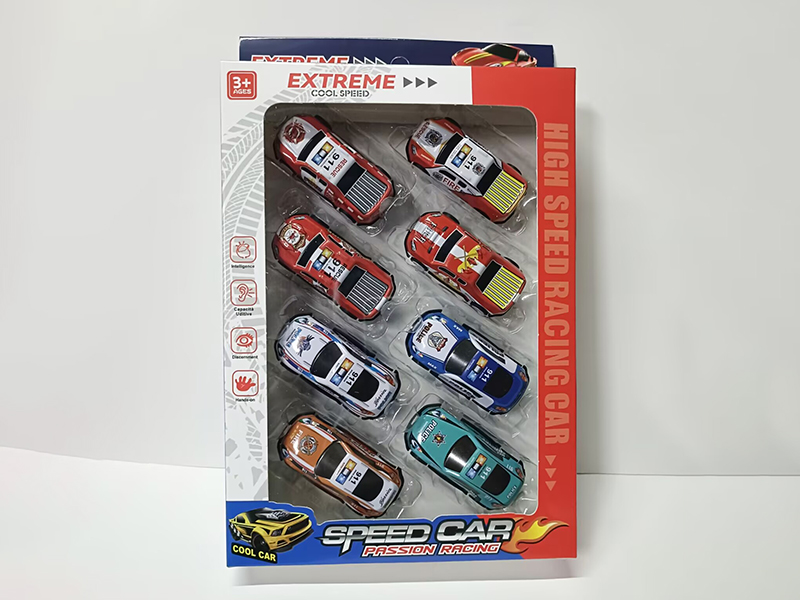 8pcs Pull Back Iron Cars