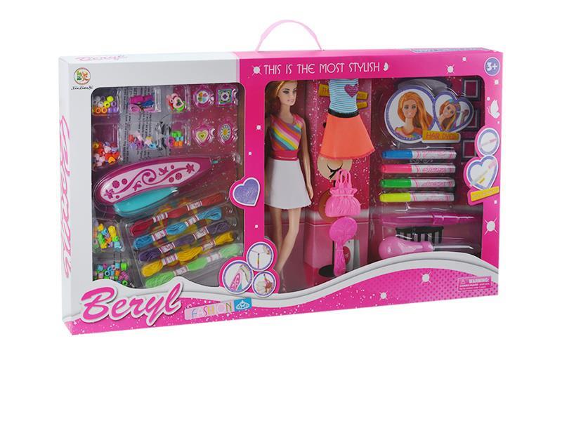 11.5-Inch Belle Real Body Doll Diy Hair Dyeing And Beading Set