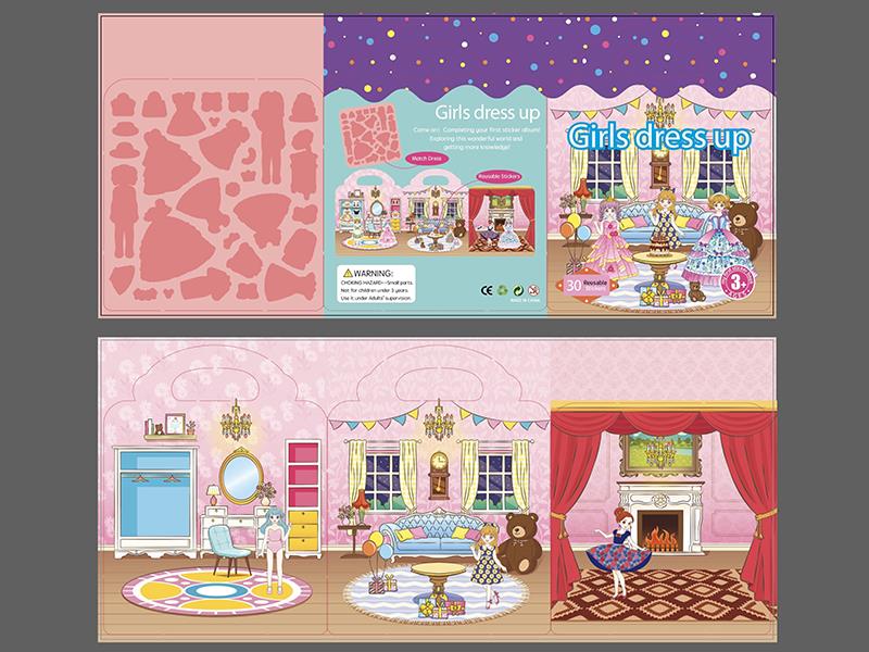 Girls Dress Up Stickers Book