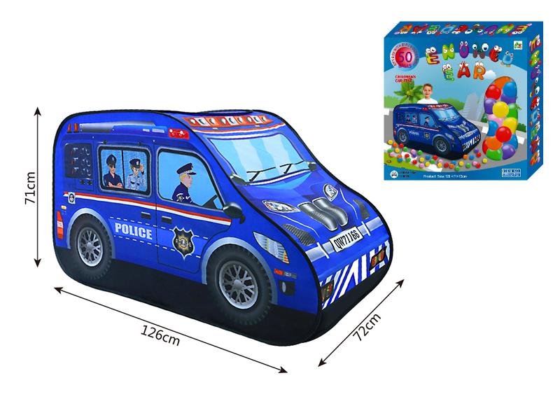 Large Police Car Shape Children Play Tent  + 50 Balls