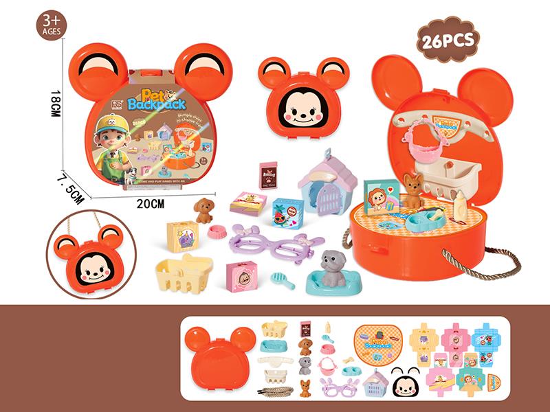 Mickey Pet Backpack Play House Toys 26pcs