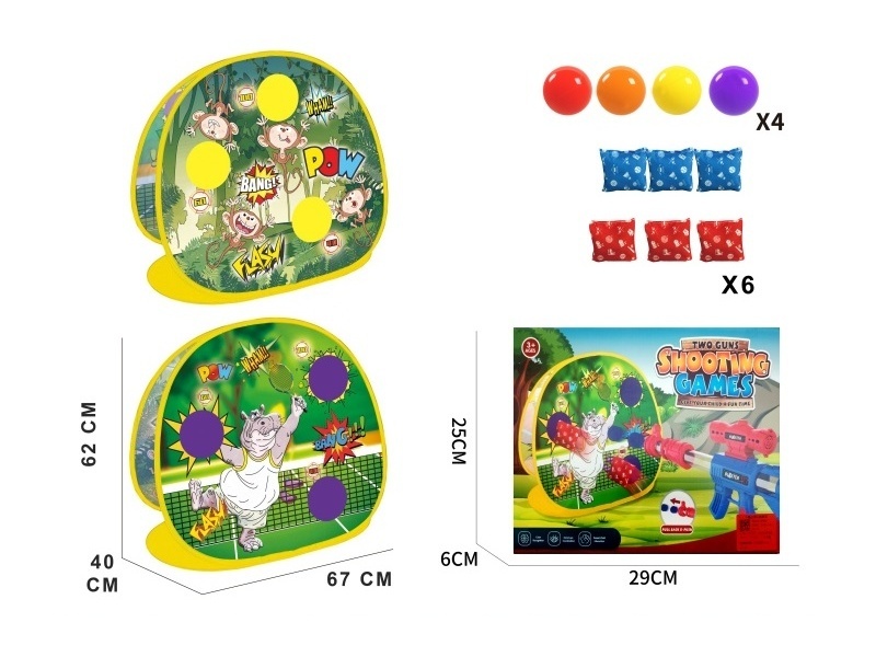 Shooting Game Stand (Hippopotamus And Monkey 2-In-1)