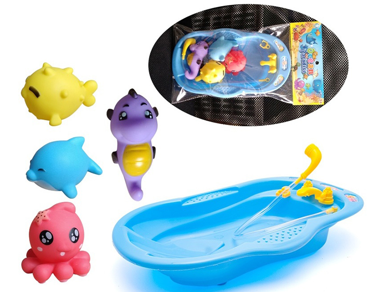Vinyl Animals + Small Bathtub Toy