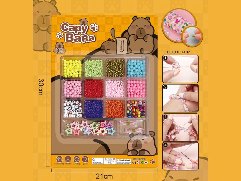 Kabibala Diy Beaded Jewelry, Square 14-Grid Multi-Color Beaded With 2 Threads