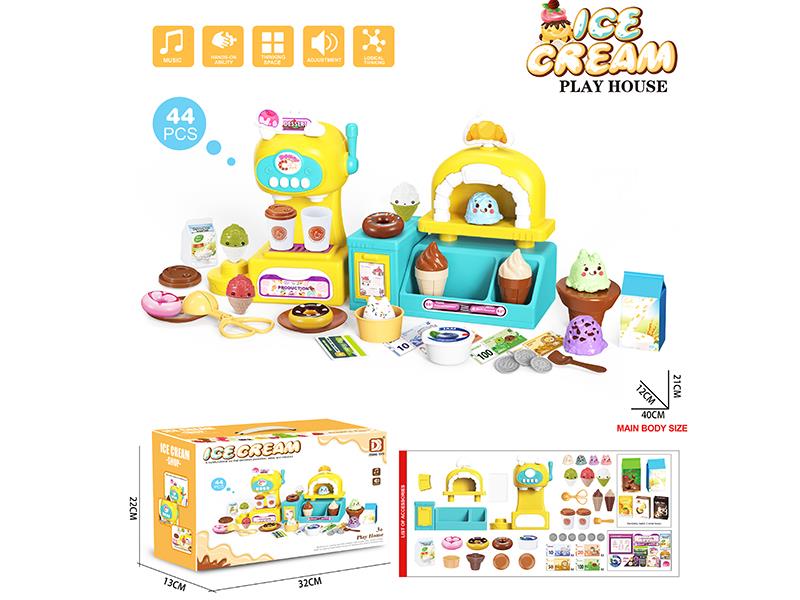 Ice Cream Shop Cashier Pretend Play Toy 44pcs