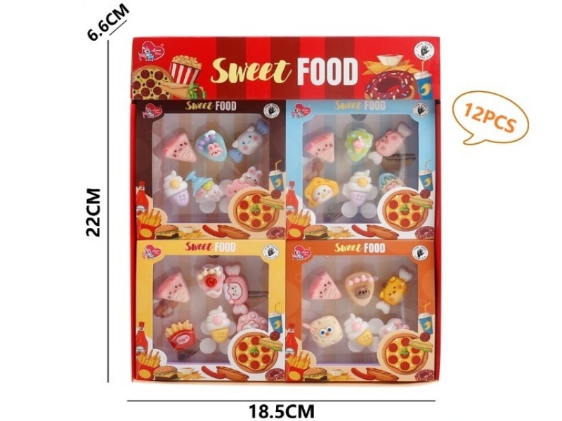 Food And Play Diy Stickers (Mixed Pack Of Four Types) 12 Pieces