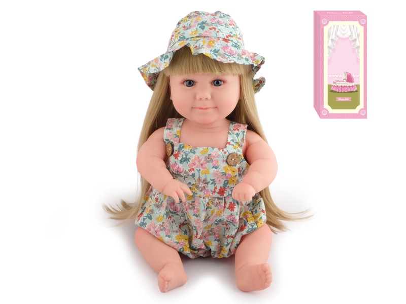 50cm Soft Plastic Reborn Doll(Wig Sheath)With Feeding-Bottle, Magnetic Pacifier, Diaper, Birth Card