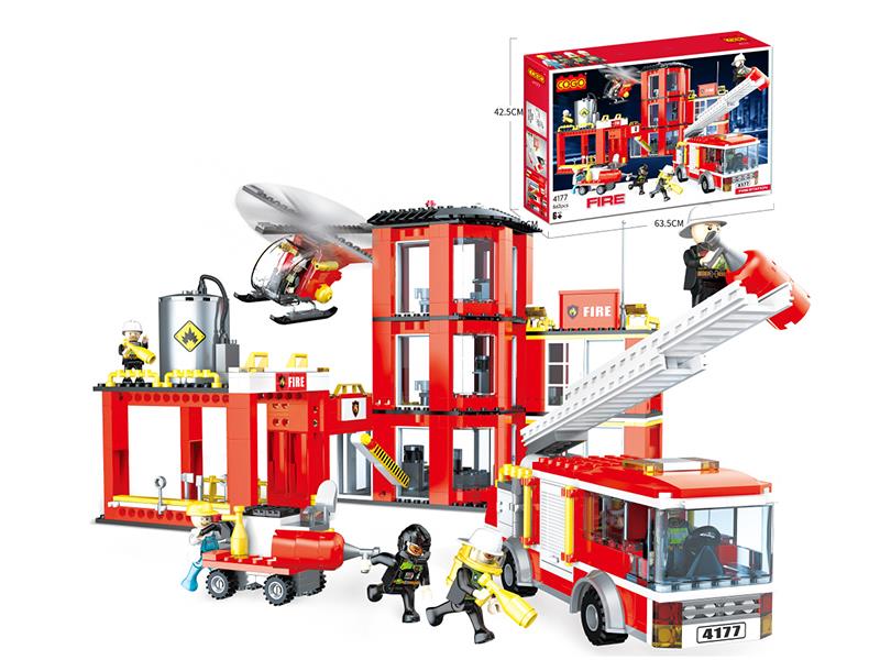 Small Particle Building Blocks - Fire Station 862PCS