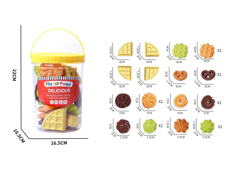 Play House Simulation Cookie Storage Bucket (22Pcs)