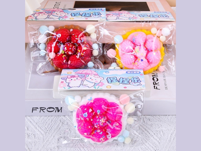 Jelly Kneading Fun Double-Color Raspberry Tower Sequins + Pom-Pballs + Card Heads
