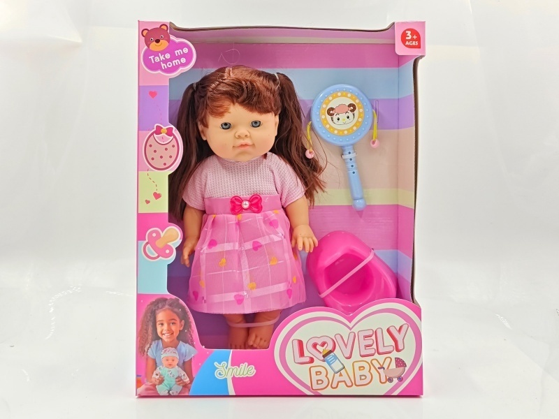 A 14-inch rubber-lined newborn doll, a realistic doll