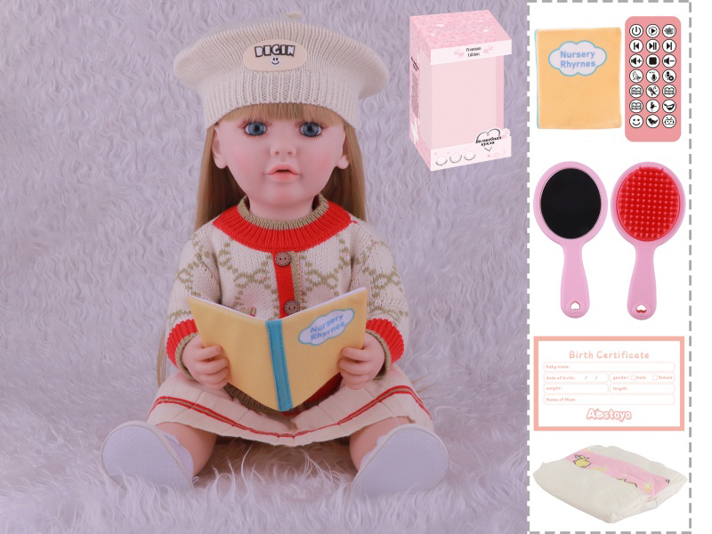 22-Inch Bionic Smart Rebirth Doll, Capable Of Bionic Shaking Of The Head, Raising Of The Hand, Mouth Movement To Speak, Intelligent Dialogue, Recording, Imitating The Tongue, Oral Skills, Dance Music