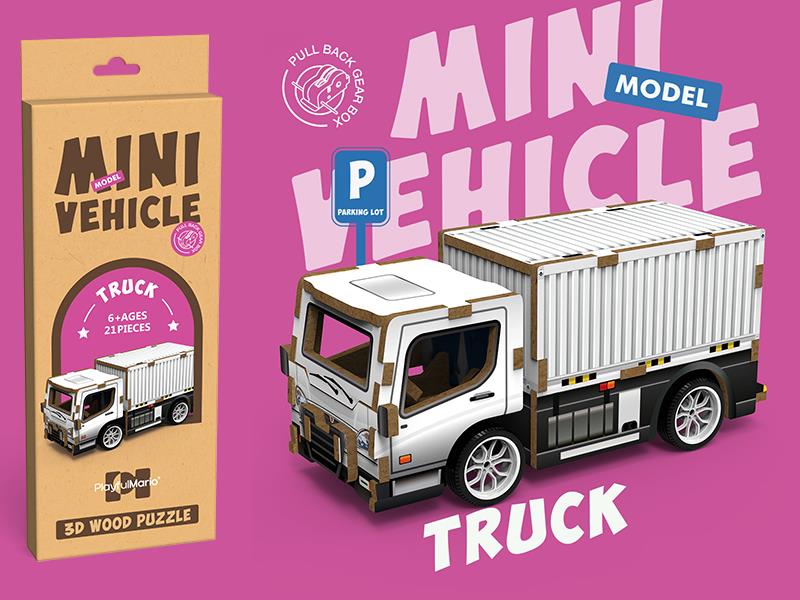 Mini Wooden 3D Puzzle - Truck