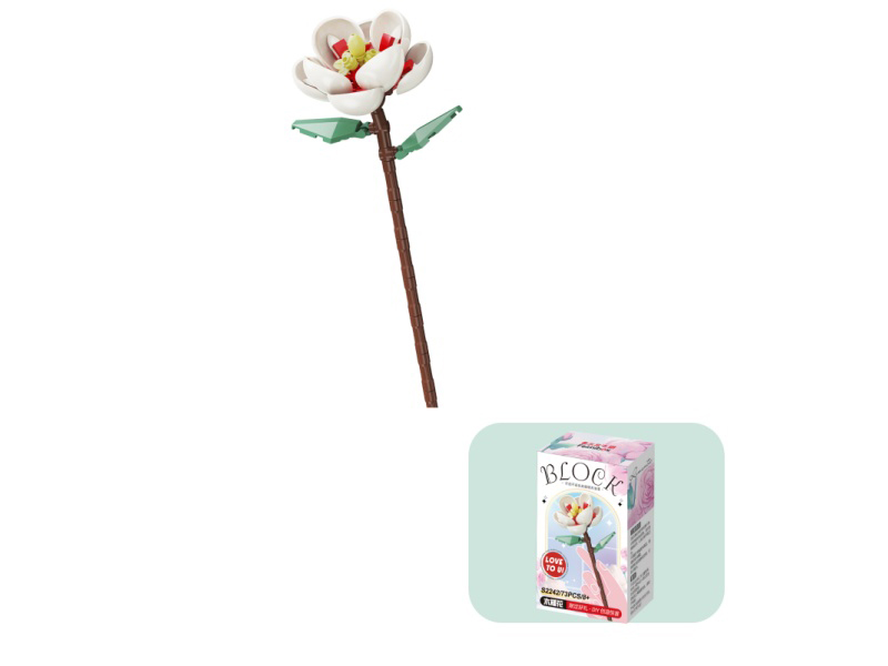 Building Blocks: 73 Pcs Of Small-Sized Building Block Flowers - Hibiscus Flowers