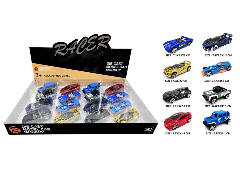 16 Display Boxes Of 1:64 Alloy Muscle Car