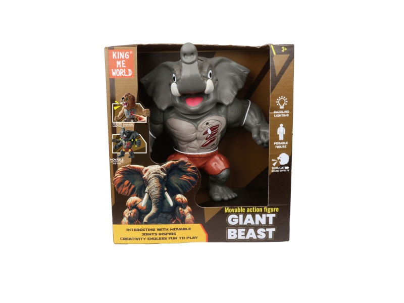 Hard Plastic Large Elephant Action Figure