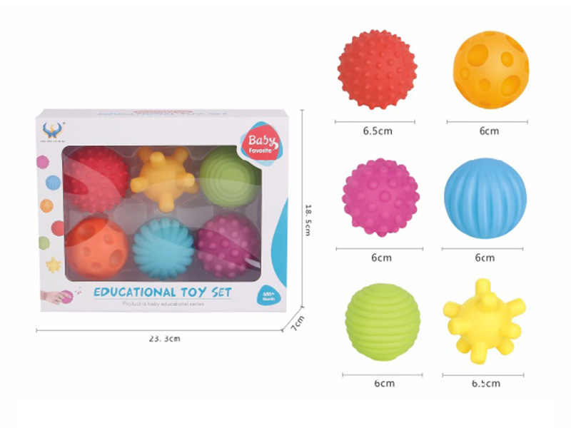 Baby Bath Toy Textured Balls 6pcs