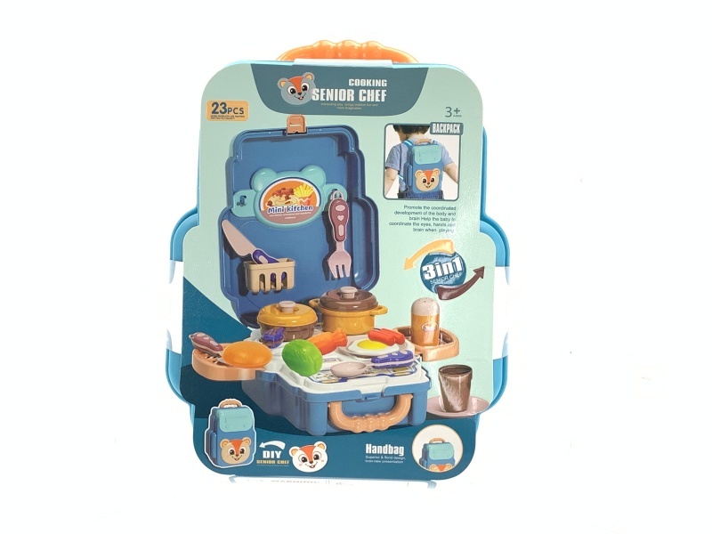 Household Play Toys Kitchenware Three-In-One Cartoon Kitchen Bag