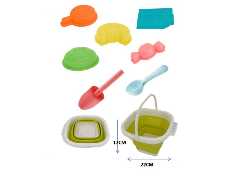 Fold Sand Bucket Set 8PCS