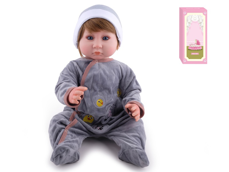 55cm Soft Plastic Reborn Doll(Wig Sheath) With Feeding-Bottle, Magnetic Pacifier, Diaper, Birth Card