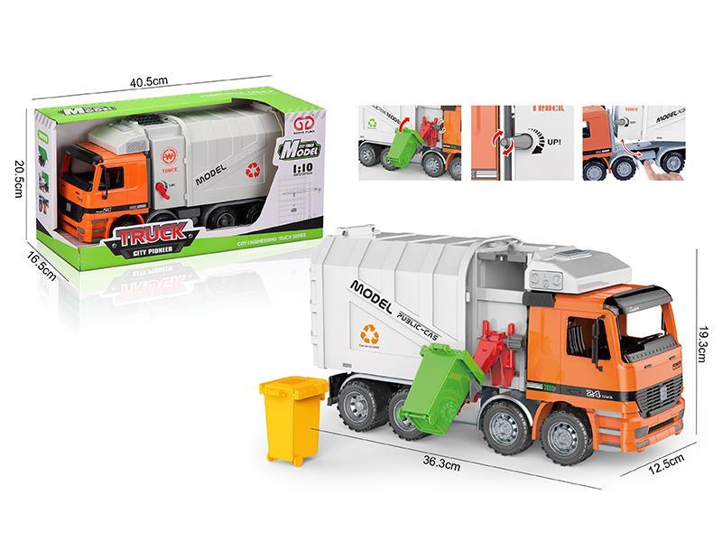 Friction Manual Lift Rubbish Car(With 1 Garbage Can)