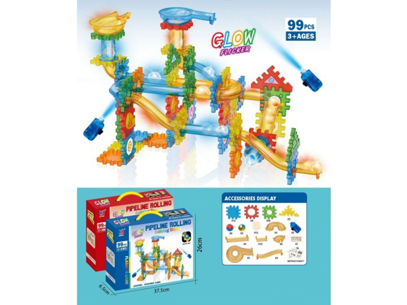 Rolling Ball Transparent Light Track Building Blocks