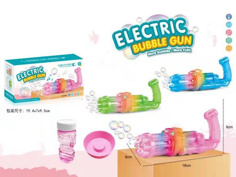 8 Hole Gatling Bubble Gun With Light And Music