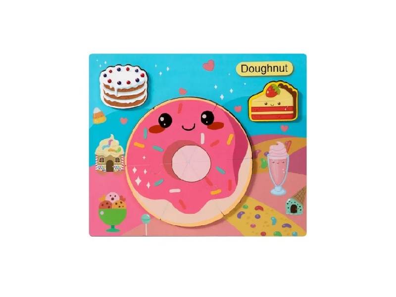 Wooden 3D Jigsaw Puzzle - Doughnut