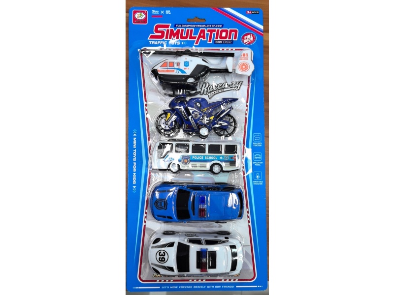 Huili Police Car Set (All Eco-Friendly Materials For Appearance) (Random A And B Models)