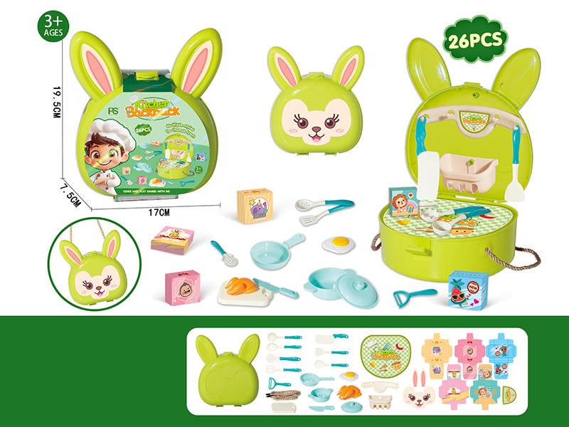 Rabbit Kitchen Backpack Play House Toys 26pcs