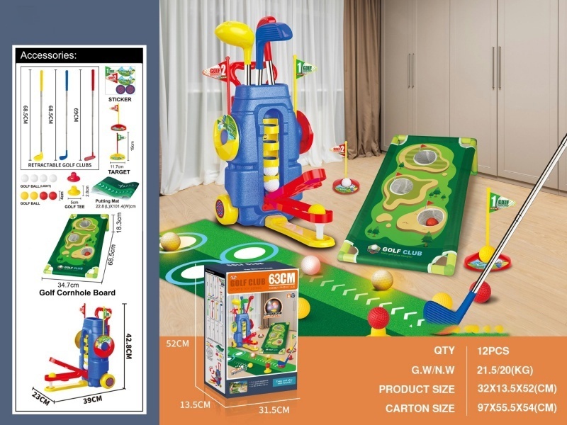 Children's golf training set (with iron inside the clubhead)