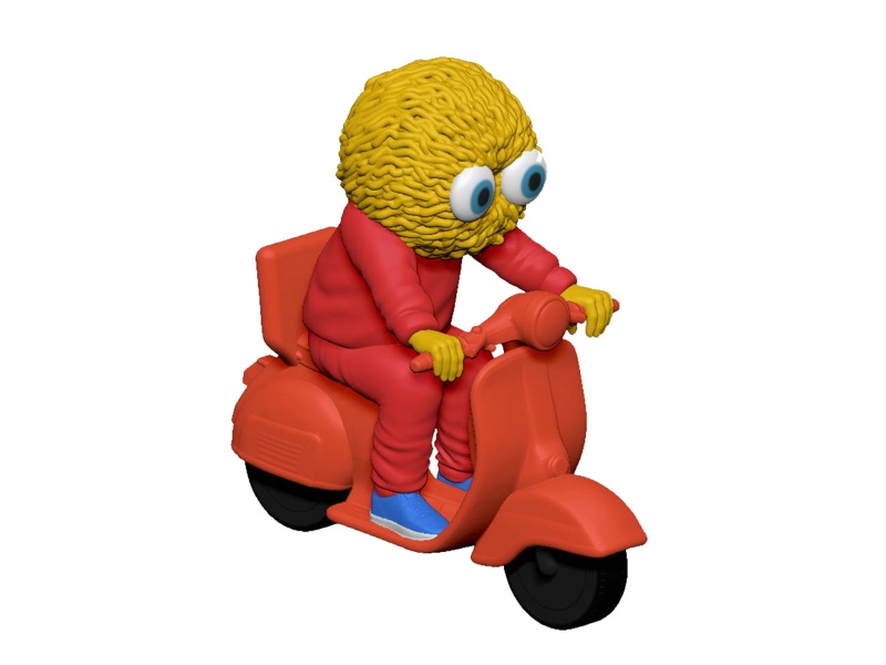 Ai Shan Hai Jing Noodle Man Motorcycle Building Blocks - 12 Pieces