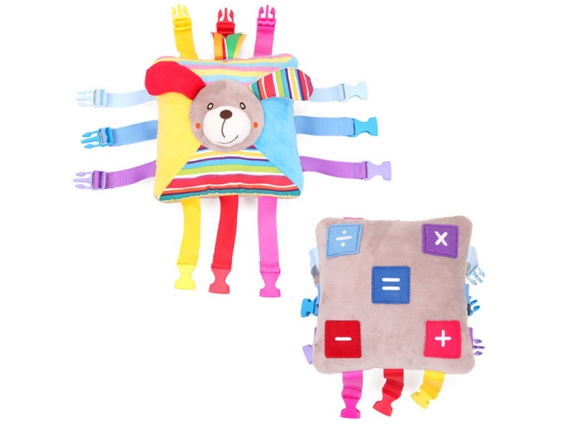 Puppy Intelligence Baby Color Recognition Plush Clasp Toy