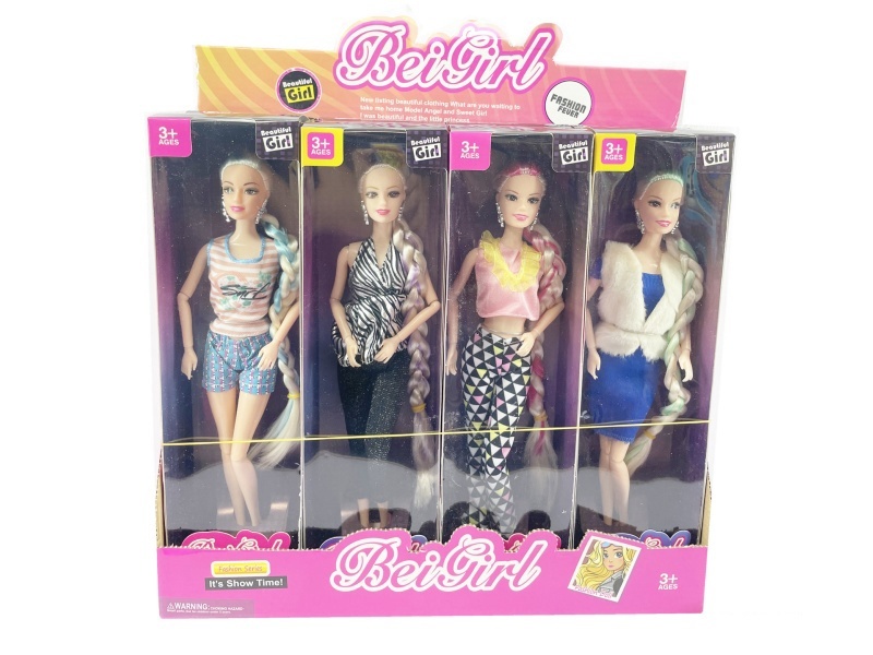 11-Inch 11-Joint Long Braided Dolls (8 Pieces)