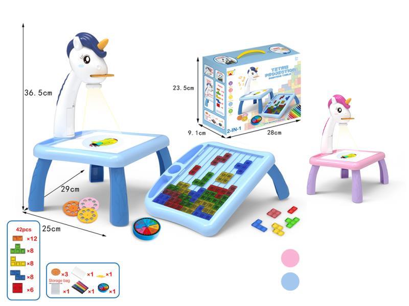 2 In 1 Music Projection Building Block / Learning Table (Big Unicorn)