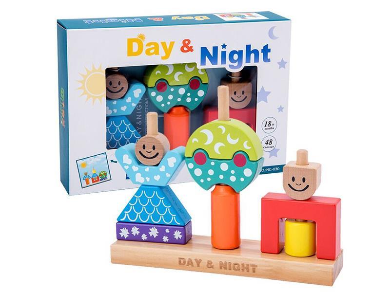 Wooden Day & Night Creative Building Blocks