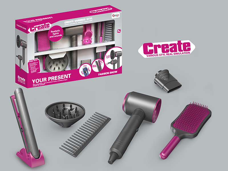 Simulated Hair Dryer Hair Straightener Hair Dressing Set(7PCS)