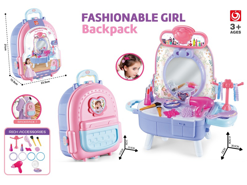 Dressing Table, Backpack And Suitcase (Three-In-One Transformation)