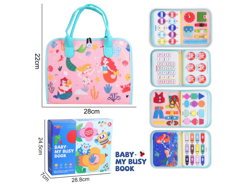 Montessori Early Childhood Education And Intelligence - Felt 5-Page Mermaid Busy Edition