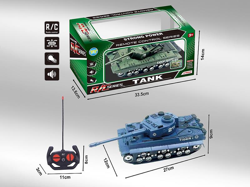 1:3299 / Tiger Simulation Tank, 4-Way Remote Control Vehicle, With Lights And Sound