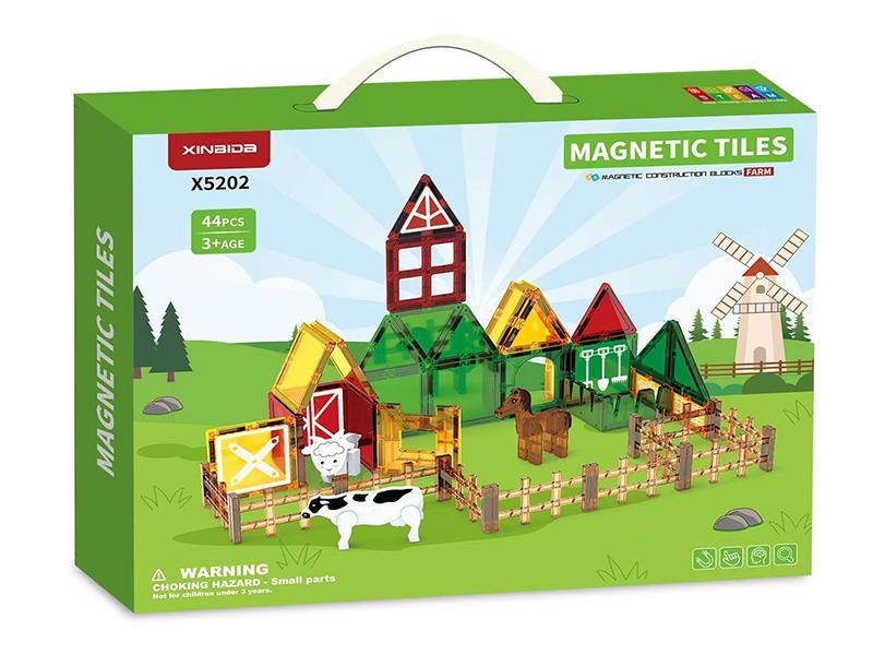 Farm Theme Magnetic Tiles Building Blocks 44PCS