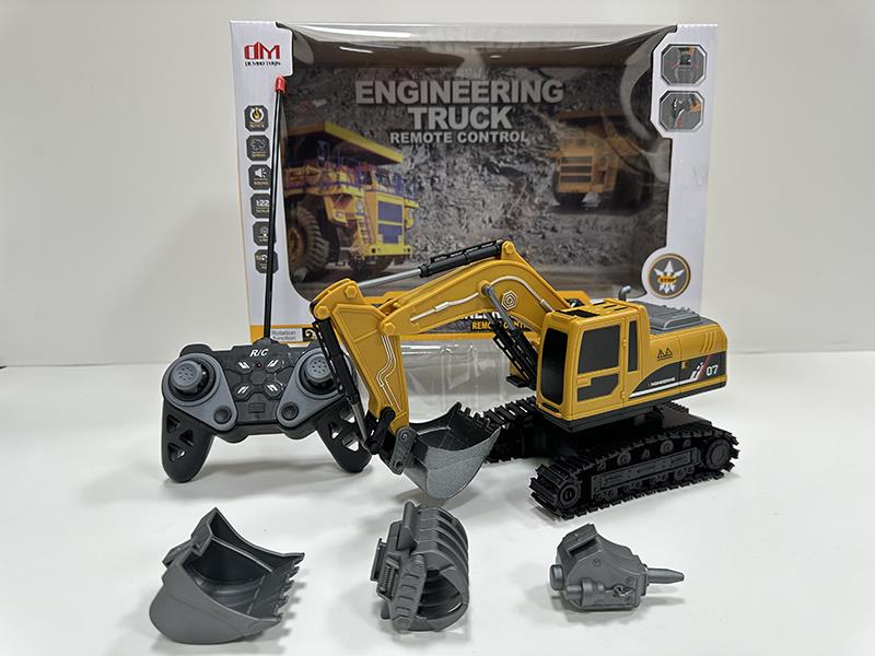 1:22 6CH R/C 4 In 1 Plastic Crawler-Type Drilling Truck With Lights, One Key To Demo(Not Included  Batteries)