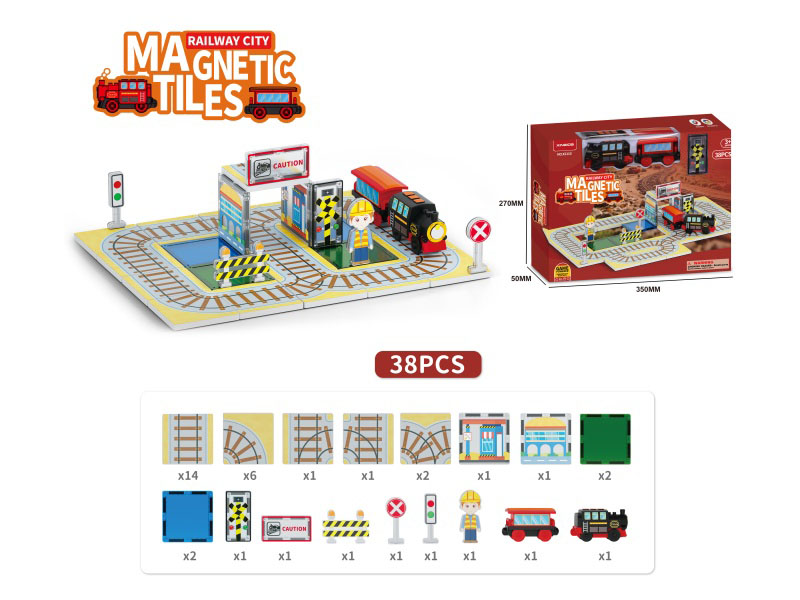 Building Blocks: Train And Railway Theme Series: 38 Pieces Of Accessories