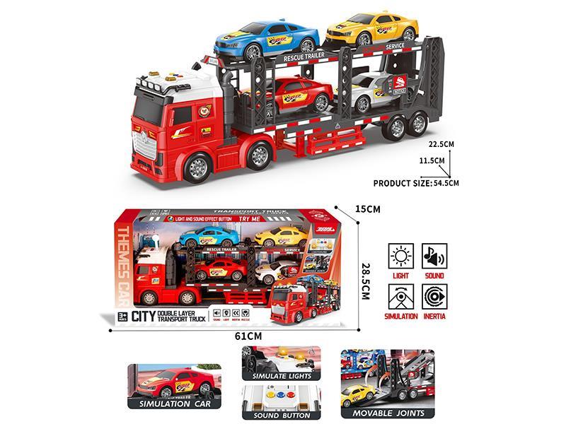 Friction City Double-Decker Transport Vehicle