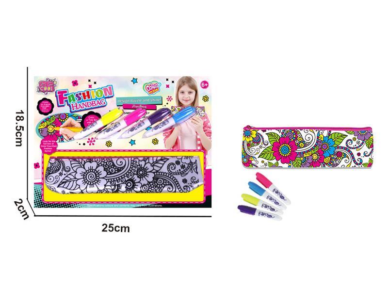 DIY Flower Pink Pen Bag