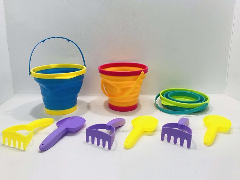 9pcs Fold Bucket Beach Toys