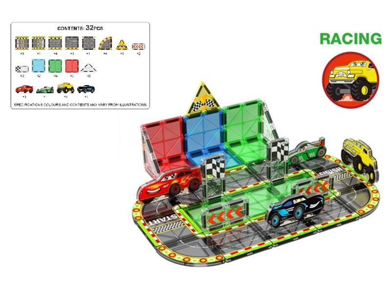 32pcs Racing Magnetic Building Blocks