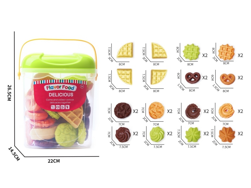 Play House Simulation Cookie Storage Bucket (28Pcs)